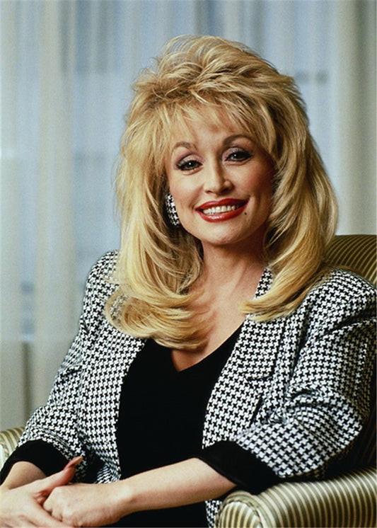 Dolly Parton Hairstyle  Human Hair Blend Heat Ok Wigs Women Soft